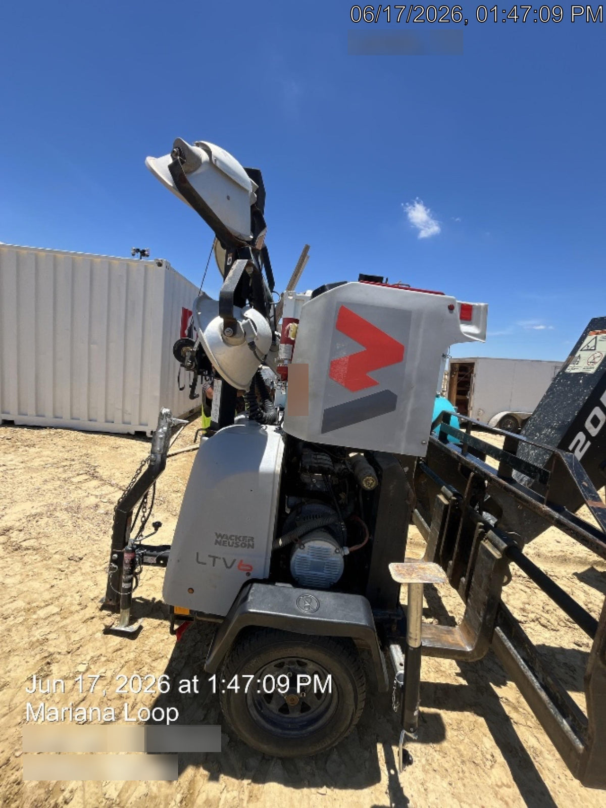 2019 Wacker Neuson LTV6L-MH Mobile Light Tower w/Fuel Level Sensor Installed