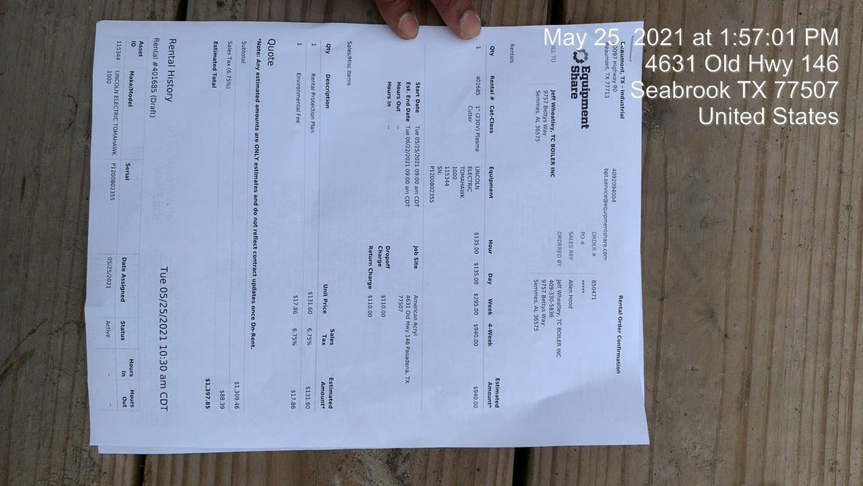 2020 LINCOLN ELECTRIC TOMAHAWK 1000