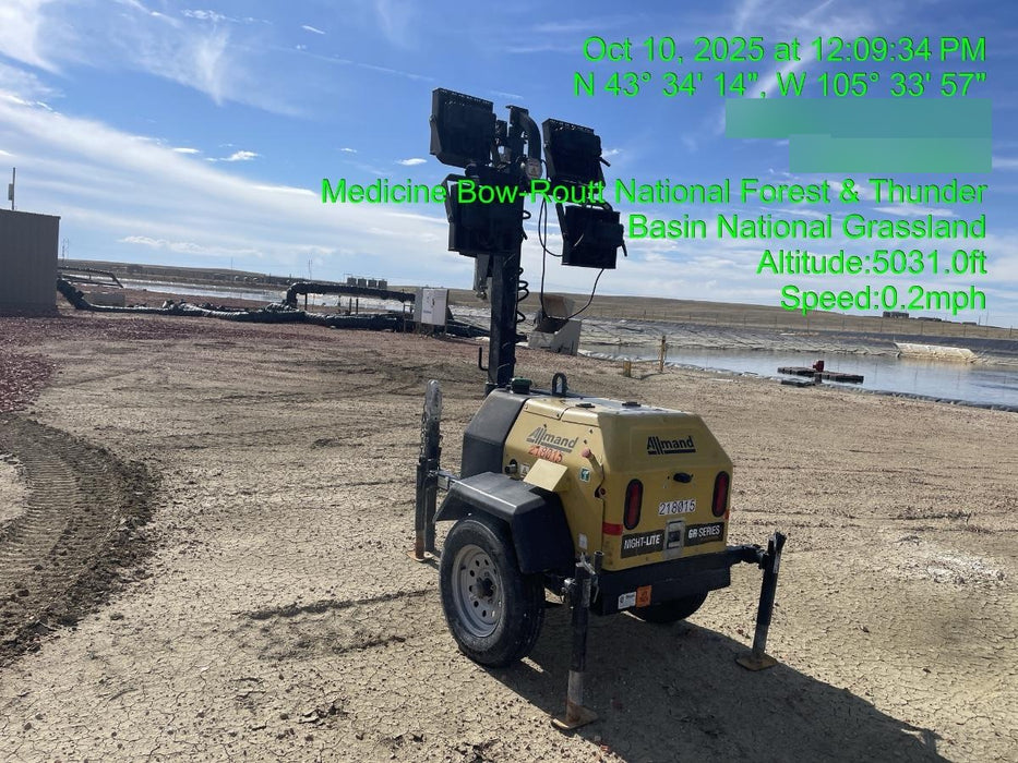 2022 Allmand NLV3GR (4) LED Light Fixture 350W, 23' Vertical Mast, 3kW Prime, Towable, Deep Sea L401, Leveling Jacks, Yanmar T4F 5.8hp