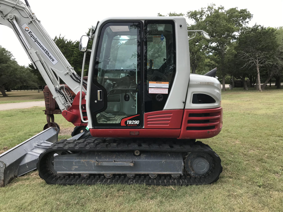 2019 Takeuchi TB290 Takeuchi TB290 Cab/Heat/AC w/Rubber Tracks, Auxiliary Hydraulics, Dozer Blade, Manual QC, 18/24/36" Buckets, Hydraulic Thumb Installed
