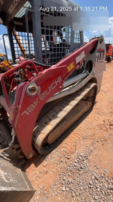 2019 Takeuchi TL8 Radial ROPS, ROPS/FOPS Canopy, 15" Wide Rubber Tracks, Back-up Alarm, Front & Rear Working Lights, Auxiliary Hydraulics, Two-Speed Travel, Electronic Monitoring System 76" HD Dirt Bucket with 8 Teeth, 20.3 cubic feet Capacity