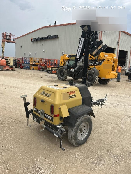 2022 Allmand NLV3GR (4) LED Light Fixture 350W, 23' Vertical Mast, 3kW Prime, Towable, Deep Sea L401, Leveling Jacks, Yanmar T4F 5.8hp