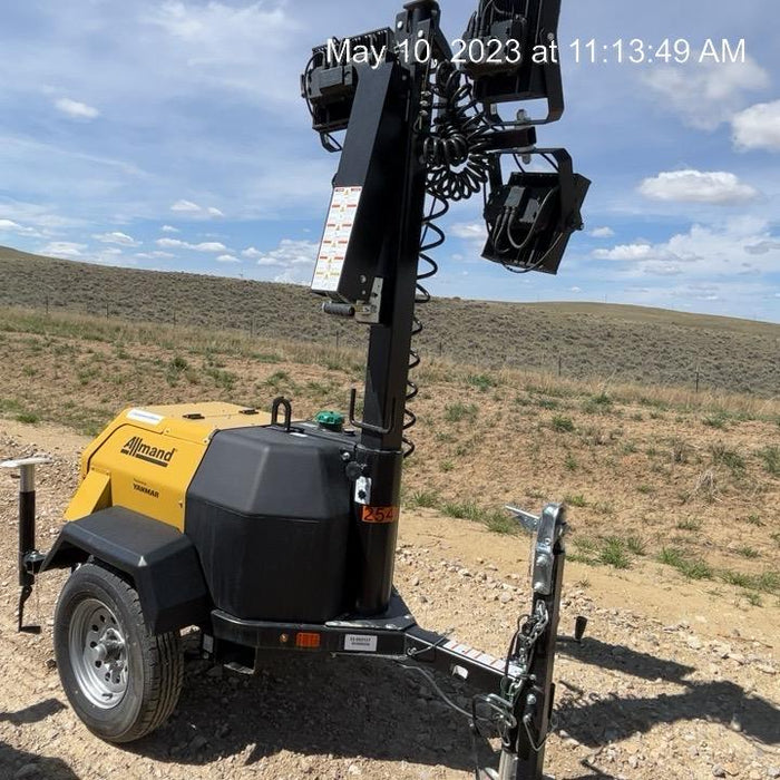 2022 Allmand NLV3GR (4) LED Light Fixture 350W, 23' Vertical Mast, 3kW Prime, Towable, ES Decals, T3