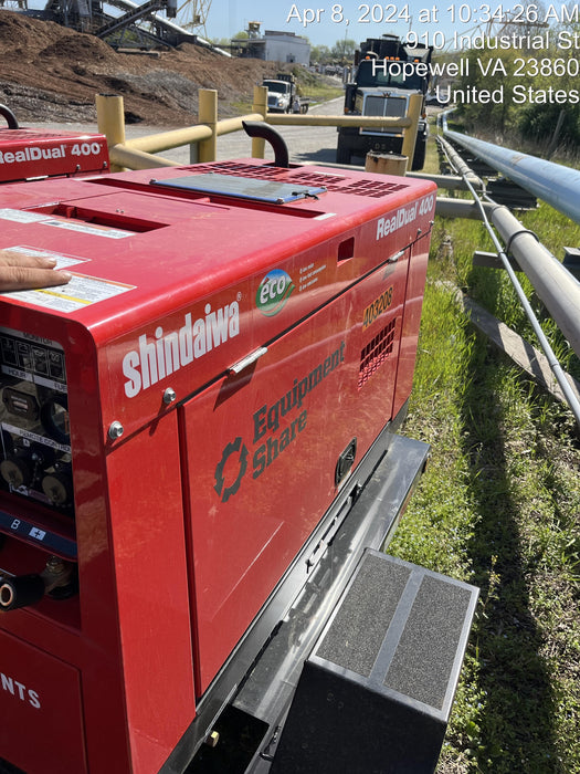 2024 Shindaiwa DGW400MDL Kubota D902 Engine, 23 HP, Dual Op Welder, Wire, Arc, Droop Stick, Tig, and CC Stick Functionality, Simulphase, 3 Phase and 1 Phase Gen Output, Single Axle NB Trlr, Slr Trckl Chrg 12V 12W, Fire Ext