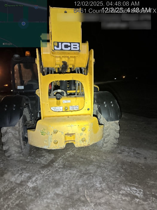 2019 JCB 510-56 Open ROPS, 74 HP, Solid Tires, Worklights, Beacon, Aux Hydraulics, Lifting Eye 66" Carriage/60" Forks
