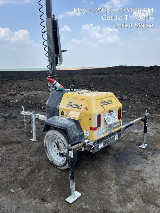 2022 Allmand NLV3GR (4) LED Light Fixture 350W, 23' Vertical Mast, 3kW Prime, Towable, ES Decals, T3