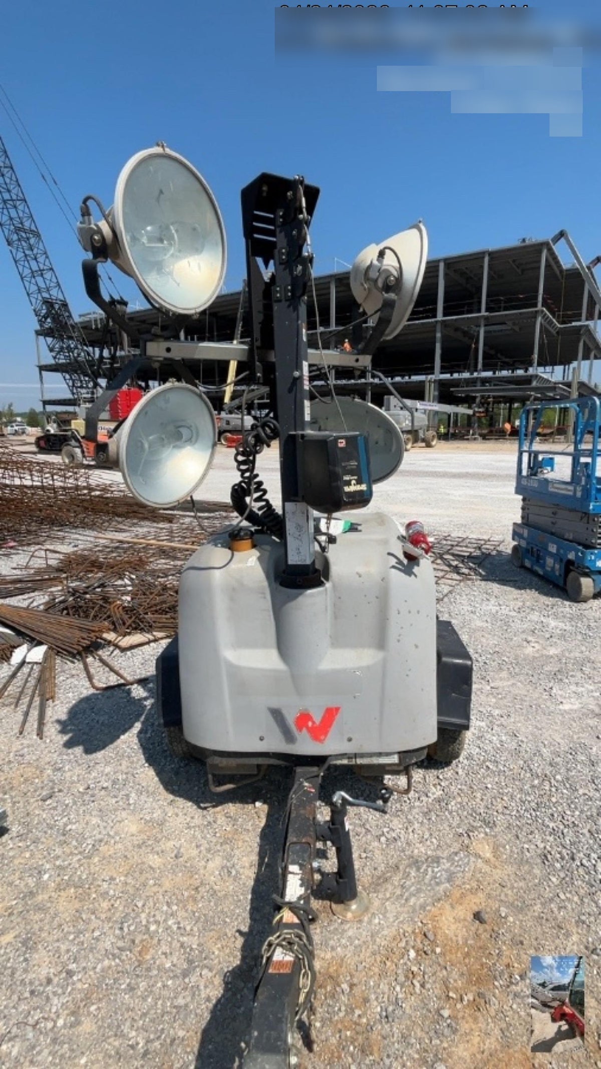 Wacker Neuson LTV6K-MH Power mast, 1100W MH, Fuel Sensors, Wiring Harness