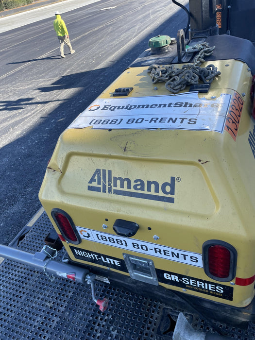 2021 Allmand NLV3GR (4) LED Light Fixture 350W, 23' Vertical Mast, 3kW Prime, Towable, Deep Sea L401, Leveling Jacks, Yanmar T4F 5.8hp