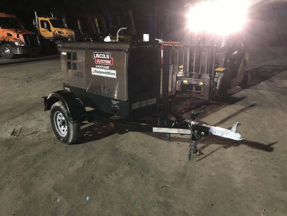 2019 Lincoln Electric Vantage 322 Ready-Pak 3, Two Wheel Trailer, Fender and Light Kit, Cable Rack