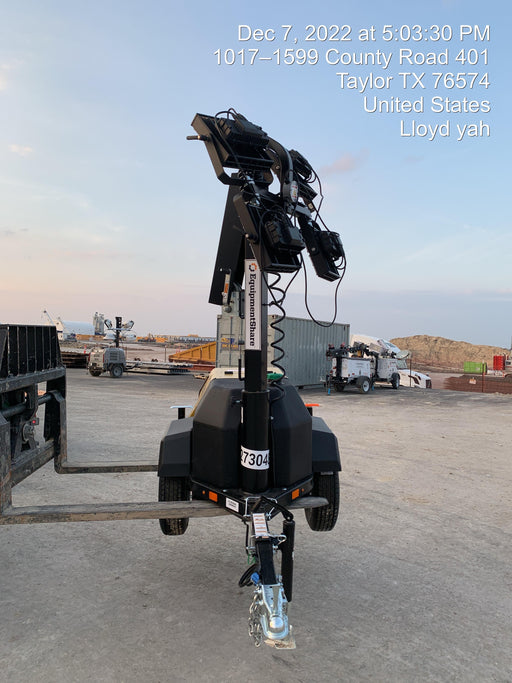 2022 Allmand NLV3GR (4) LED Light Fixture 350W, 23' Vertical Mast, 3kW Prime, Towable, ES Decals, T3