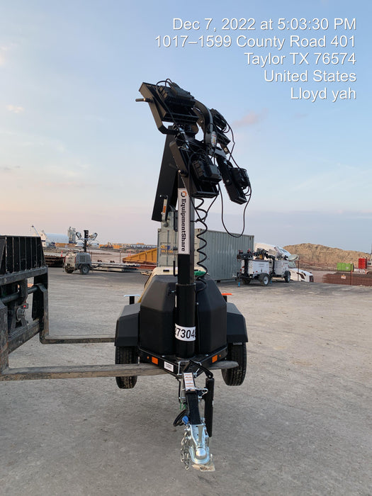 2022 Allmand NLV3GR (4) LED Light Fixture 350W, 23' Vertical Mast, 3kW Prime, Towable, ES Decals, T3