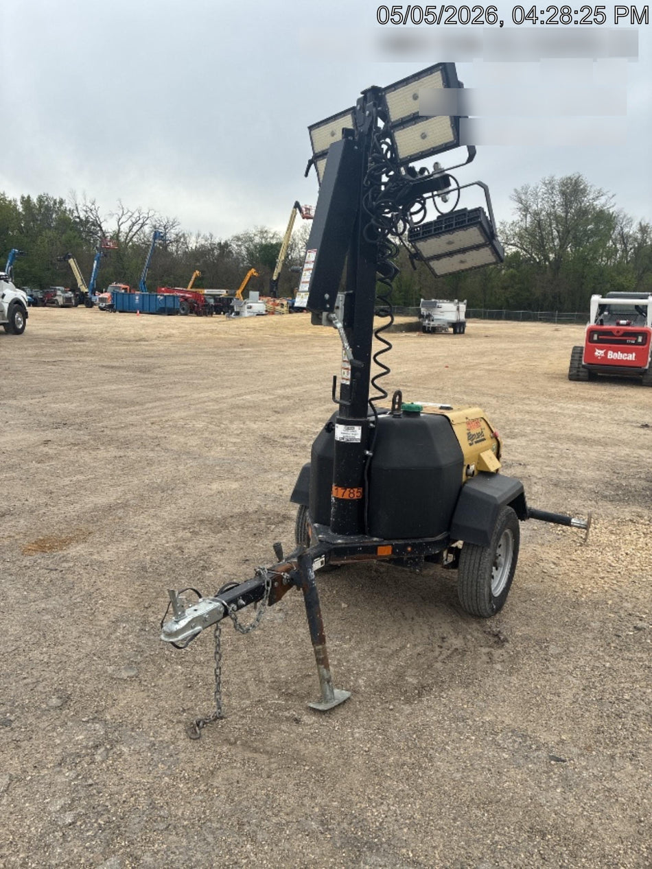2022 Allmand NLV3GR (4) LED Light Fixture 350W, 23' Vertical Mast, 3kW Prime, Towable, Deep Sea L401, Leveling Jacks, Yanmar T4F 5.8hp