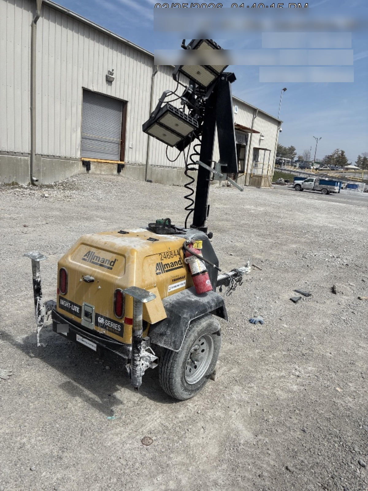 2022 Allmand NLV3GR (4) LED Light Fixture 350W, 23' Vertical Mast, 3kW Prime, Towable, ES Decals, T3