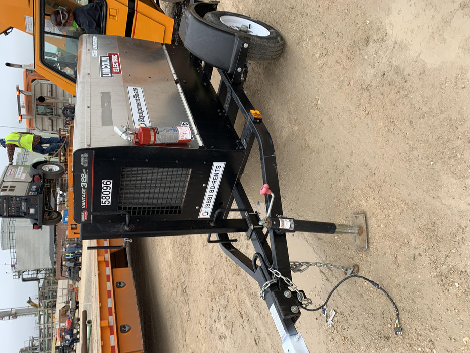 2019 Lincoln Electric Vantage 322 Welder Ready-Pak 3, Two wheel trailer, Fender and Light kit, Cable Rack