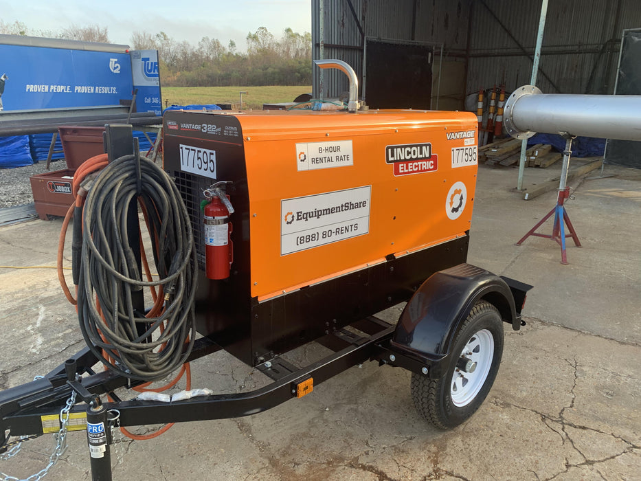 2021 Lincoln Electric Vantage 322 Vantage 322 Ready Pak 3 w/ Decals, ORANGE (includes trailer, cable rack, fender light kit) NO Telematics