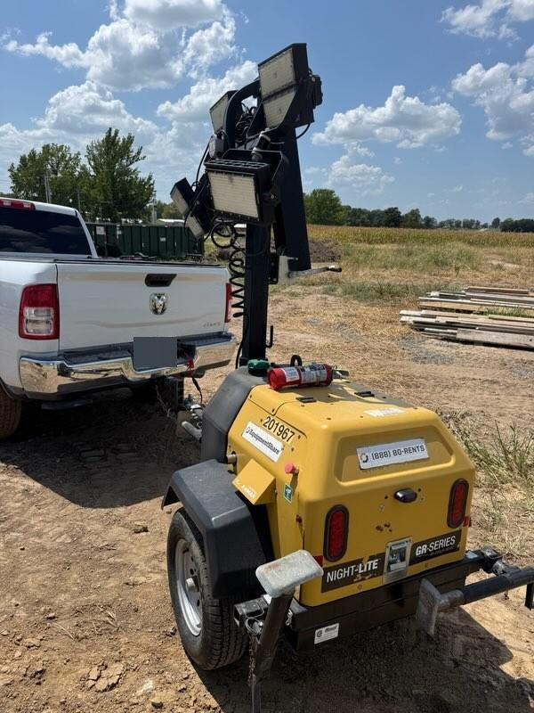 2022 Allmand NLV3GR (4) LED Light Fixture 350W, 23' Vertical Mast, 3kW Prime, Towable, Deep Sea L401, Leveling Jacks, Yanmar T4F 5.8hp