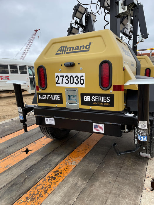 2022 Allmand NLV3GR (4) LED Light Fixture 350W, 23' Vertical Mast, 3kW Prime, Towable, ES Decals, T3