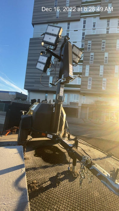 2022 Allmand NLV3GR (4) LED Light Fixture 350W, 23' Vertical Mast, 3kW Prime, Towable, Deep Sea L401, Leveling Jacks, Yanmar T4F 5.8hp