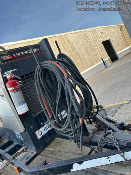 2019 Lincoln Electric Vantage 322 Welder Ready-Pak 3, Two wheel trailer, Fender and Light kit, Cable Rack
