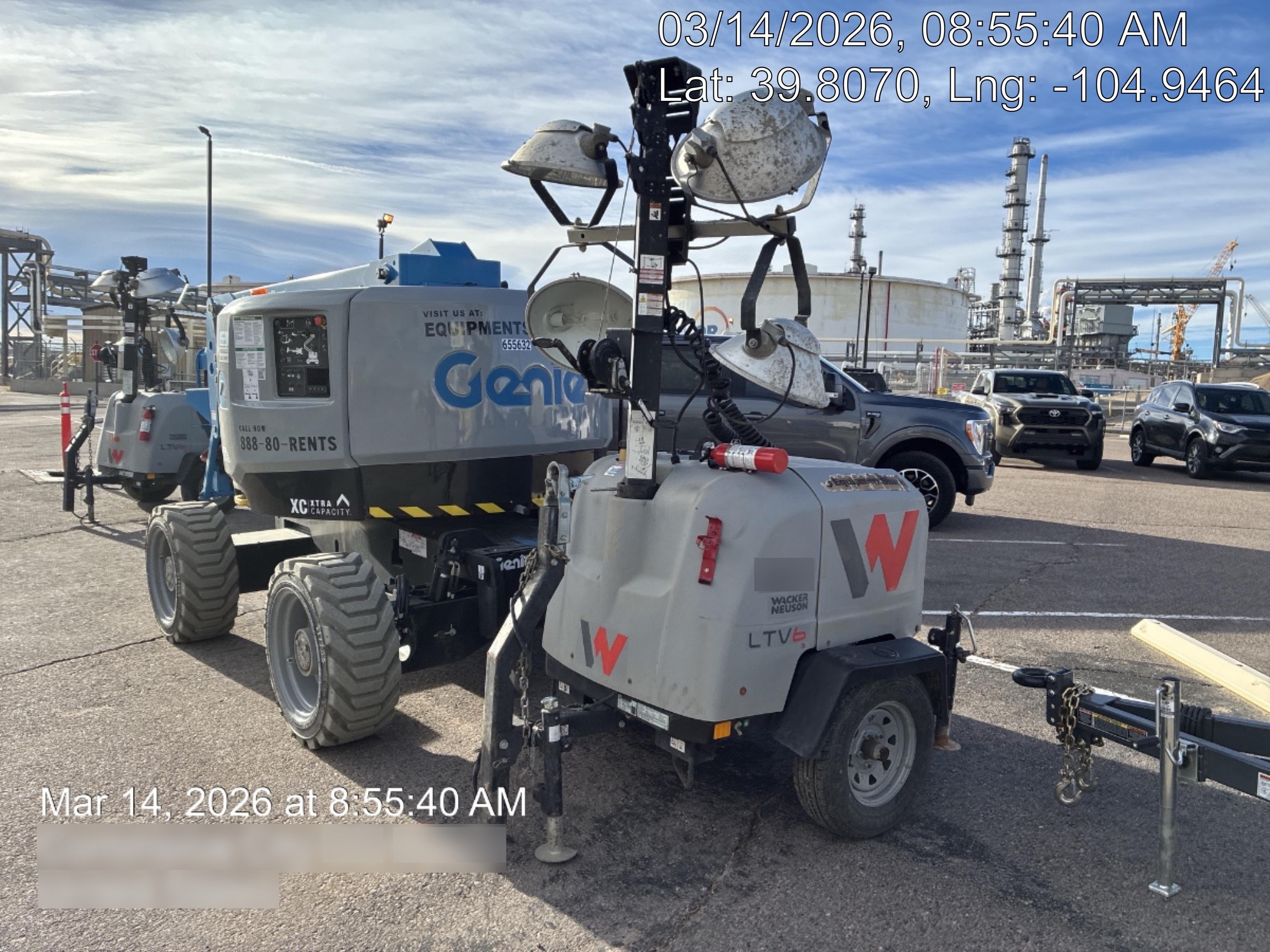 2019 Wacker Neuson LTV6L-MH Mobile Light Tower w/Fuel Level Sensor Installed