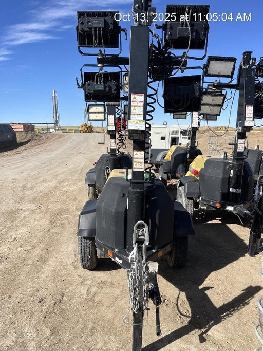 2020 Allmand NLV3GR (4) LED Light Fixture 350W, 23' Vertical Mast, 3kW Prime, Towable, Deep Sea L401, Leveling Jacks, Yanmar T4F 5.8hp