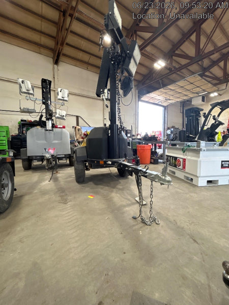 2022 Allmand NLV3GR (4) LED Light Fixture 350W, 23' Vertical Mast, 3kW Prime, Towable, Deep Sea L401, Leveling Jacks, Yanmar T4F 5.8hp