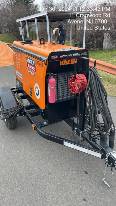 2021 Lincoln Electric Vantage 322 Vantage 322 Ready Pak 3 w/ Decals, ORANGE (includes trailer, cable rack, fender light kit) NO Telematics