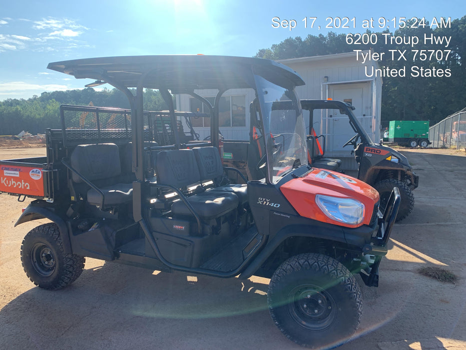 2022 Kubota RTV-X1140W-H Plastic Canopy, Windshield Acrylic Clear, LED Strobe Light, Wire Harness Kit, Back up Alarm