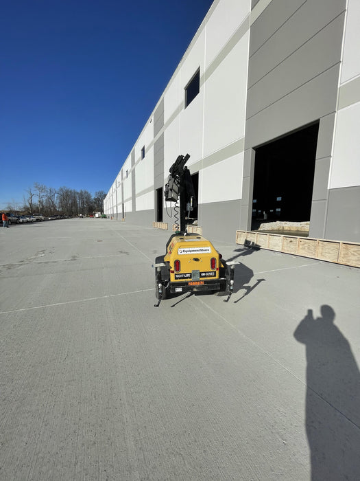 2022 Allmand NLV3GR (4) LED Light Fixture 350W, 23' Vertical Mast, 3kW Prime, Towable, Deep Sea L401, Leveling Jacks, Yanmar T4F 5.8hp