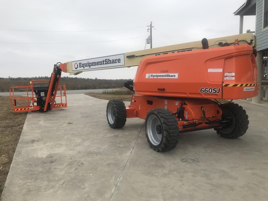 2020 JLG 660SJ ANSI, Deutz Diesel, 4wd, FF Tires, Inward Self Closing Gate, Tool Tray, Beacon, 7.5kW Generator
