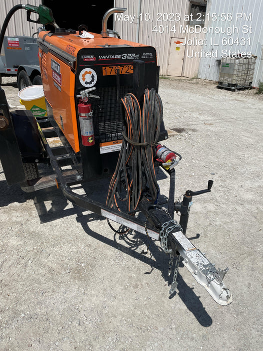 2021 Lincoln Electric Vantage 322 Vantage 322 Ready Pak 3 w/ Decals, ORANGE (includes trailer, cable rack, fender light kit) NO Telematics