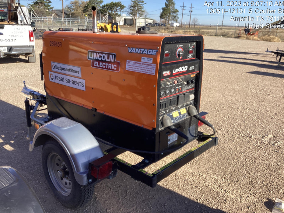 2022 Lincoln Electric LE400 Kubota V1505, Trlr, Cable Rack, Light Kit, ES Decals, T3