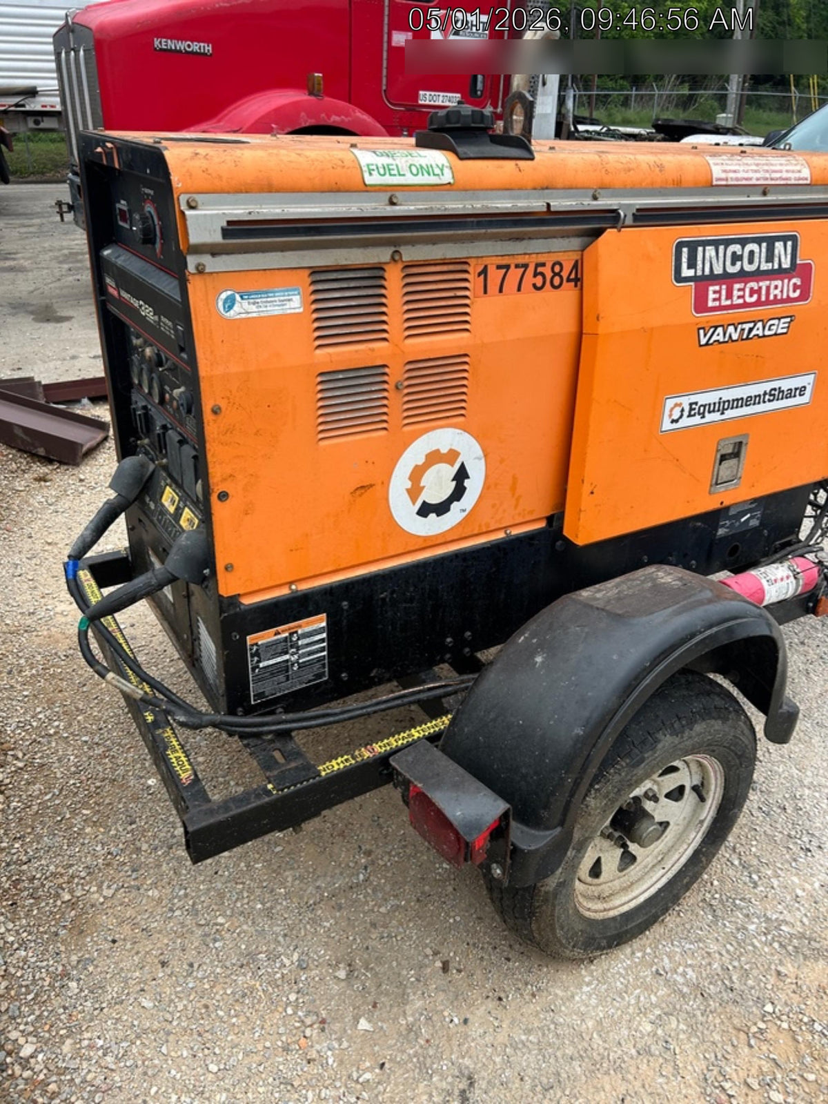 2021 Lincoln Electric Vantage 322 Vantage 322 Ready Pak 3 w/ Decals, ORANGE (includes trailer, cable rack, fender light kit) NO Telematics