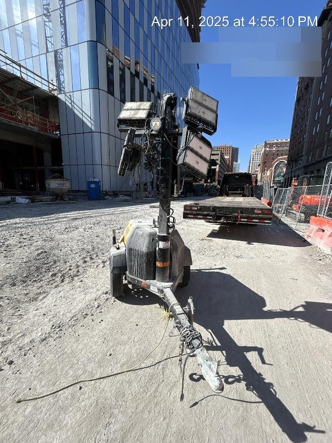 2022 Allmand NLV3GR (4) LED Light Fixture 350W, 23' Vertical Mast, 3kW Prime, Towable, Deep Sea L401, Leveling Jacks, Yanmar T4F 5.8hp
