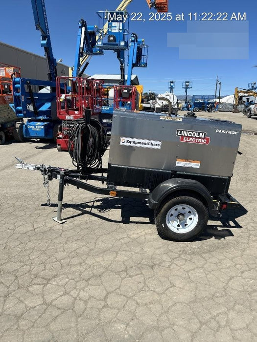 2019 Lincoln Electric Vantage 322 Welder Ready-Pak 3, Two wheel trailer, Fender and Light kit, Cable Rack