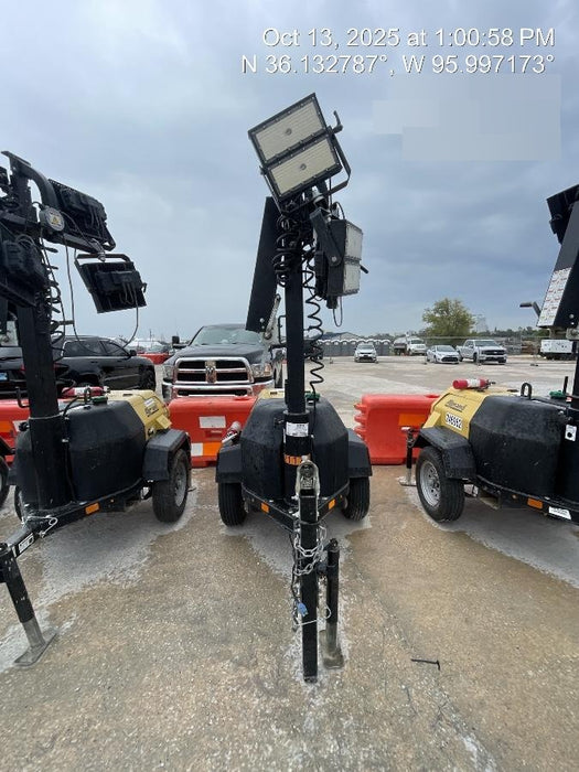 2022 Allmand NLV3GR (4) LED Light Fixture 350W, 23' Vertical Mast, 3kW Prime, Towable, Deep Sea L401, Leveling Jacks, Yanmar T4F 5.8hp