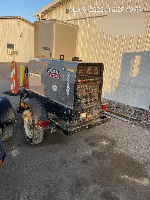 2019 Lincoln Electric Vantage 322 Welder Ready-Pak 3, Two wheel trailer, Fender and Light kit, Cable Rack