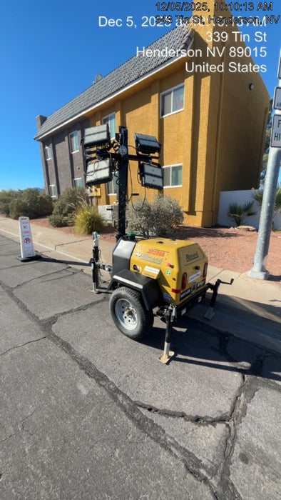 2022 Allmand NLV3GR (4) LED Light Fixture 350W, 23' Vertical Mast, 3kW Prime, Towable, ES Decals, T3