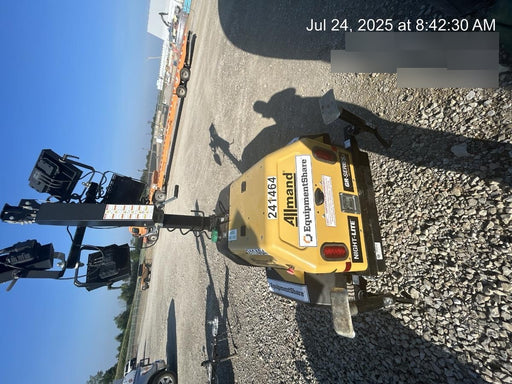 2022 Allmand NLV3GR (4) LED Light Fixture 350W, 23' Vertical Mast, 3kW Prime, Towable, Deep Sea L401, Leveling Jacks, Yanmar T4F 5.8hp