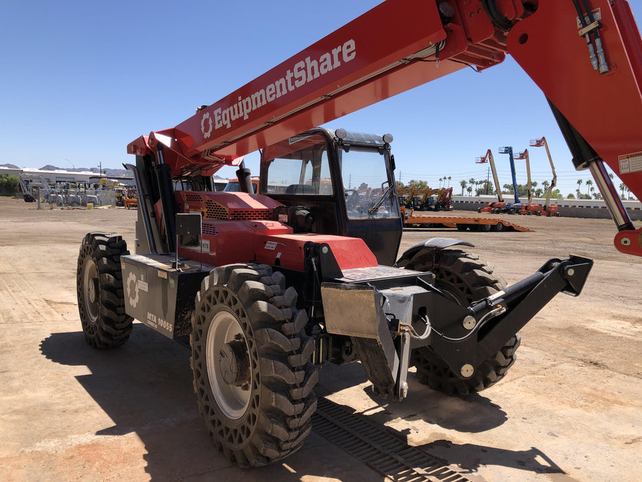 2020 Manitou MTA10055 Cab/Heat/Air, LED Work Lights, Solid Tires, Lift Hook, Beacon, Auxiliary Hydraulics w/66" Carriage and 60" Forks