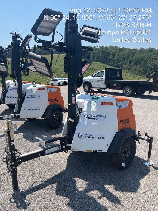 2023 Generac MLT2 Diesel, Flex Switch 120V Input, Powerzone Controller, (4) 320W LED Lights, 4kW Generator, 39.9 Gal Fuel Tank, 2" Ball, T3