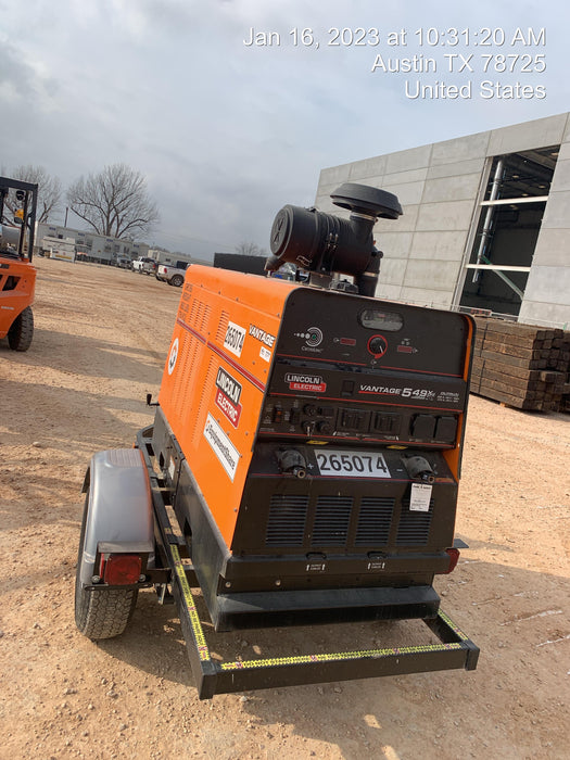 2022 Lincoln Electric Vantage 549X Crosslink Technology, Trailer Mounted, ES Decals, T3