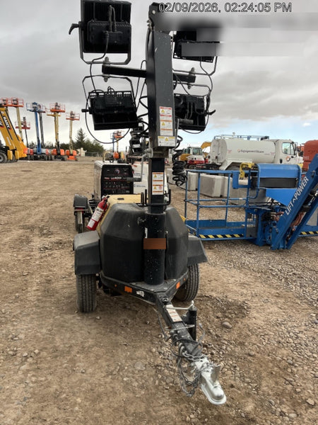 2021 Allmand NLV3GR (4) LED Light Fixture 350W, 23' Vertical Mast, 3kW Prime, Towable, Deep Sea L401, Leveling Jacks, Yanmar T4F 5.8hp