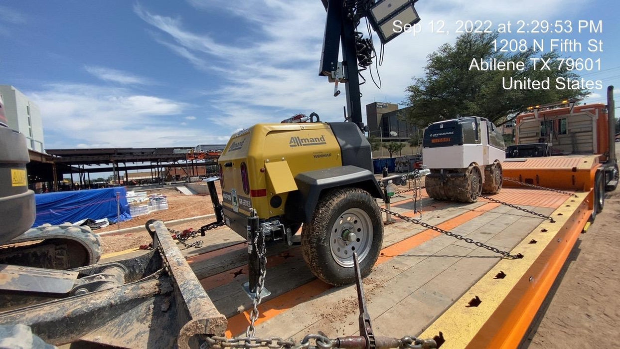 2022 Allmand NLV3GR (4) LED Light Fixture 350W, 23' Vertical Mast, 3kW Prime, Towable, ES Decals, T3