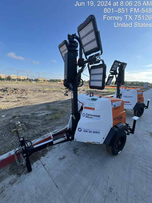 2024 Generac MLT2 Diesel, Flex Switch 120V Input, Powerzone Controller, 
(4) 320W LED Lights, 4kW Generator, 39.9 Gal Fuel Tank, 2" Ball, T3