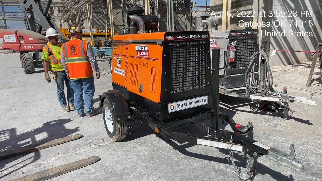 2021 Lincoln Electric Vantage 549X Ready Pak 3, ORANGE (includes trailer, cable rack, fender light kit)