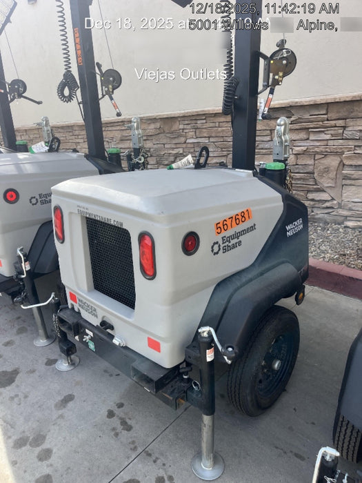 2024 Wacker Neuson LTT4 Diesel, Kohler KDW702, Deep Sea Controller, Auto Start, LED 320W, Bypass Outlet, T3