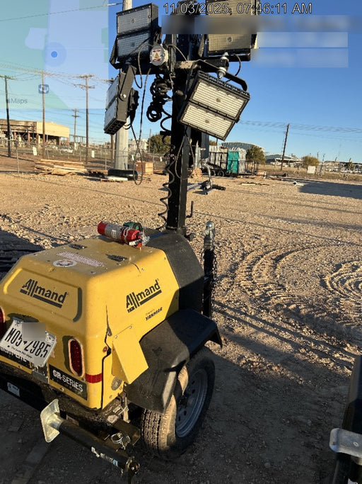 2022 Allmand NLV3GR (4) LED Light Fixture 350W, 23' Vertical Mast, 3kW Prime, Towable, ES Decals, T3