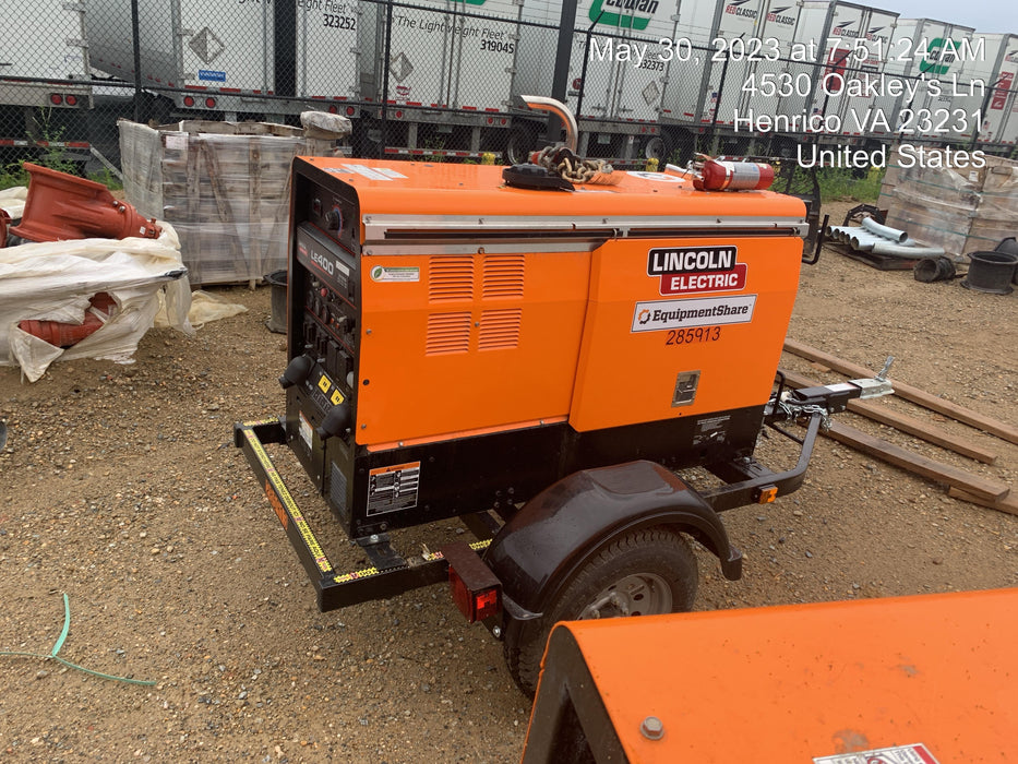 2022 Lincoln Electric LE400 Kubota V1505, Trlr, Cable Rack, Light Kit, ES Decals, T3