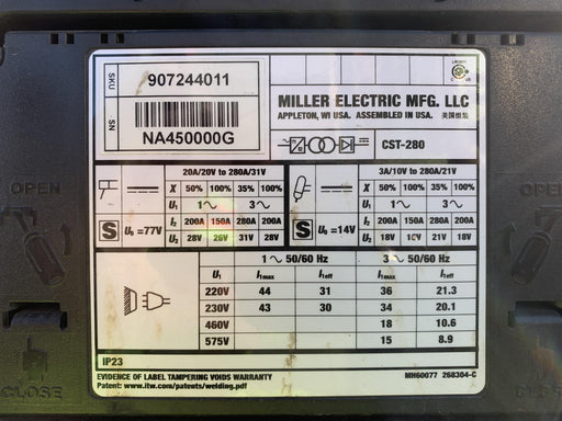 2020 MILLER ELECTRIC CST-280